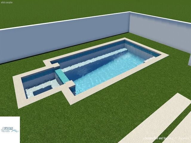 3D rectangular pool and spa visual