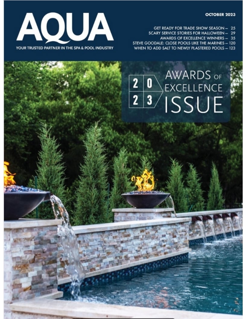 Explore the luxurious oasis of innovative water features and ambient fire bowls in AQUA Magazine's Awards of Excellence Issue.